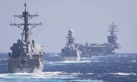 The Dwight D. Eisenhower Carrier Strike Group operates with the Italian and Hellenic navies (Official U.S. Navy Page)